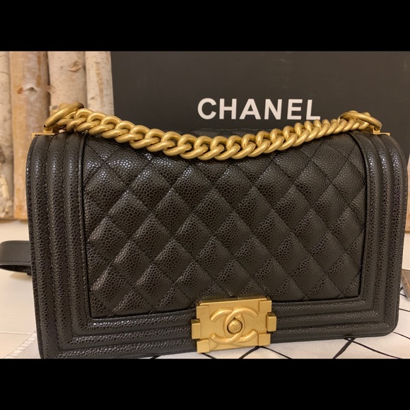 CHANEL Accessories Chanel Boy Black With Gold Hardware Poshmark
